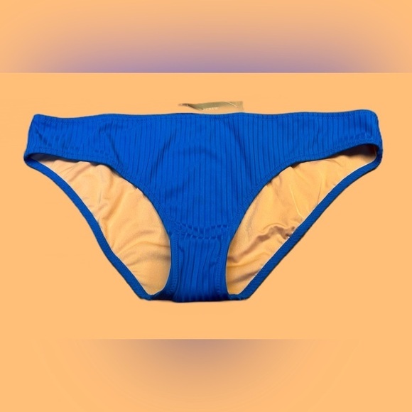 NWT J. Crew Blue Wide-Rib Hipster Full-Coverage Bikini Bottom, Low-Mid-Rise, XL - Picture 4 of 14